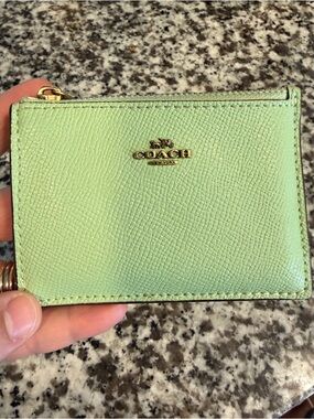 Coach Mint Green Crossgrain Leather Wallet
